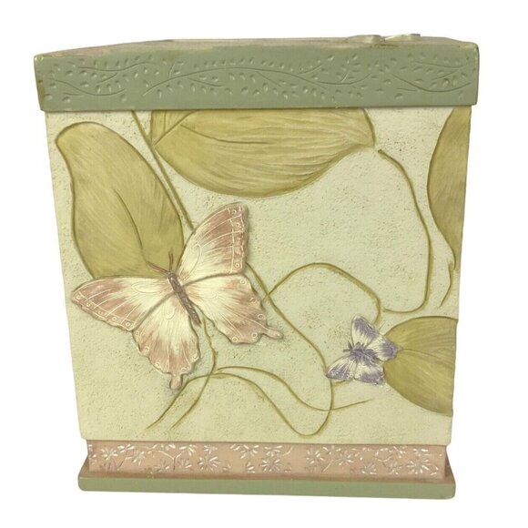 Charter Club Butterfly Tissue Box Holder Square Pastel Resin Hand Painted Decor - Picture 4 of 8